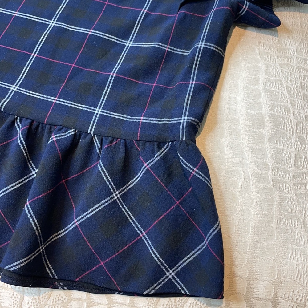 Halogen Navy Checkered Ruffled Top - Picture 4 of 6